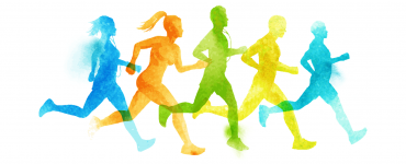 Illustration of people running in a race